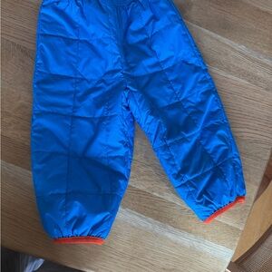 Blue Quilted Pants with Orange Trim